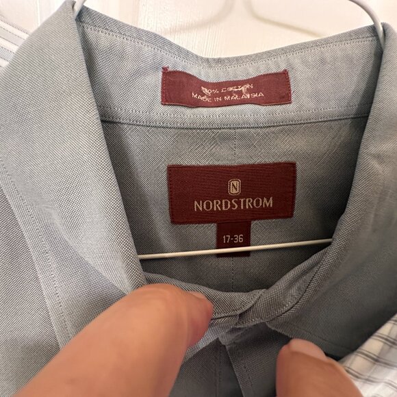 Lot of 3 Nordstrom Men’s Dress Shirts - Size 17-36 Tailored Fit - Picture 3 of 7